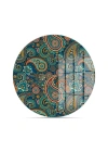 Decovetro Cam Kesme Tahtası ve Sunumluk Yuvarlak Şal Desenli 30 x 30 cm
