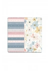 Decovetro Cam Kesme Tahtası ve Sunumluk Kare Flower & Stripes Desenli 30 x 30 cm