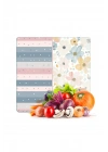 Decovetro Cam Kesme Tahtası ve Sunumluk Kare Flower & Stripes Desenli 30 x 30 cm