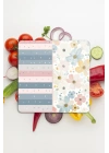 Decovetro Cam Kesme Tahtası ve Sunumluk Kare Flower & Stripes Desenli 30 x 30 cm