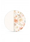 Decovetro Cam Kesme Tahtası ve Sunumluk Yuvarlak Flower & Points Desenli 30 x 30 cm
