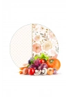 Decovetro Cam Kesme Tahtası ve Sunumluk Yuvarlak Flower & Points Desenli 30 x 30 cm