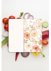 Decovetro Cam Kesme Tahtası ve Sunumluk Kare Flower & Points Desenli 30 x 30 cm