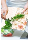 Decovetro Cam Kesme Tahtası ve Sunumluk Kare Flower & Points Desenli 30 x 30 cm