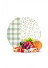 Decovetro Cam Kesme Tahtası ve Sunumluk Yuvarlak Minimal Flower & Buffalo Desenli 30 x 30 cm