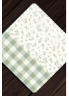 Decovetro Cam Kesme Tahtası ve Sunumluk Kare Minimal Flower & Buffalo Desenli 30 x 30 cm