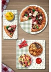 Decovetro Cam Sunum Servis Tabağı 3lü Karma Set Minimal Flower & Buffalo Desenli