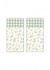 Decovetro Cam Kahve Sofra Sunum Tablası 2li Set Minimal Flower & Buffalo Desenli 30 x 15 cm