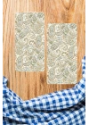 Decovetro Cam Kahve Sofra Sunum Tablası 2li Set Şal Desenli 30 x 15 cm