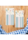 Decovetro Cam Kahve Sofra Sunum Tablası 2li Set Flower & Stripes Desenli 30 x 15 cm