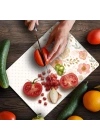 Decovetro Cam Kesme Tahtası ve Sunumluk Flower & Points Desenli 20 x 30 cm