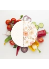 Decovetro Cam Kesme Tahtası ve Sunumluk Yuvarlak Flower & Points Desenli 30 x 30 cm