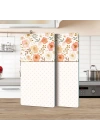 Decovetro Cam Kahve Sofra Sunum Tablası 2li Set Flower & Points Desenli 30 x 15 cm