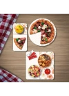 Decovetro Cam Sunum Servis Tabağı 3lü Karma Set Flower & Points Desenli