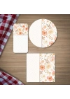 Decovetro Cam Sunum Servis Tabağı 3lü Karma Set Flower & Points Desenli