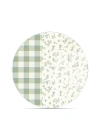 Decovetro Cam Kesme Tahtası ve Sunumluk Yuvarlak Minimal Flower & Buffalo Desenli 30 x 30 cm