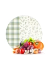Decovetro Cam Kesme Tahtası ve Sunumluk Yuvarlak Minimal Flower & Buffalo Desenli 30 x 30 cm