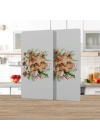 Decovetro Cam Kahve Sofra Sunum Tablası 2li Set Gingerbread Yılbaşı Kurabiye Desenli 30 x 15 cm