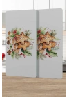 Decovetro Cam Kahve Sofra Sunum Tablası 2li Set Gingerbread Yılbaşı Kurabiye Desenli 30 x 15 cm