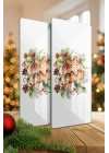 Decovetro Cam Kahve Sofra Sunum Tablası 2li Set Gingerbread Yılbaşı Kurabiye Desenli 30 x 15 cm