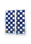 Decovetro Cam Kahve Sofra Sunum Tablası 2li Set MacKenzie Blue White 30 x 15 cm