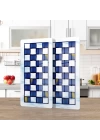 Decovetro Cam Kahve Sofra Sunum Tablası 2li Set MacKenzie Blue White 30 x 15 cm