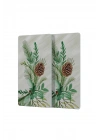 Decovetro Cam Kahve Sofra Sunum Tablası 2li Set Noel Yılbaşı Çelenk Desenli 30 x 15 cm