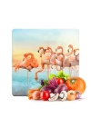 Decovetro Cam Kesme Tahtası ve Sunumluk Kare Flamingo Desenli 30x30 Cm