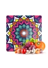 Decovetro Cam Kesme Tahtası ve Sunumluk Kare Mandala Desenli 1307 30x30 Cm