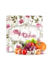 Decovetro Cam Kesme Tahtası ve Sunumluk Kare My Kitchen Çicek Desenli 30x30 Cm
