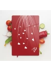 Decovetro Cam Kesme Tahtası ve Sunumluk Kırmızı Beyaz Kalp Desenli 20x30 Cm