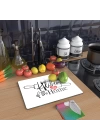 Decovetro Cam Kesme Tahtası ve Sunumluk Kitchen Love Desenli 20x30 Cm