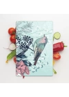 Decovetro Cam Kesme Tahtası ve Sunumluk Kuş Çiçek Renk Desenli 30x40 Cm