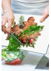 Decovetro Cam Kesme Tahtası ve Sunumluk Gingerbread Yılbaşı Kurabiye Desenli 20 x 30 cm