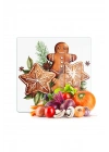 Decovetro Cam Kesme Tahtası ve Sunumluk Kare Gingerbread Yılbaşı Kurabiye Desenli 30 x 30 cm