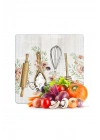 Decovetro Cam Kesme Tahtası ve Sunumluk Kare Kitchenware Desenli 30 x 30 cm