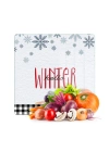 Decovetro Cam Kesme Tahtası ve Sunumluk Kare Winter Yılbaşı Desenli 30 x 30 cm