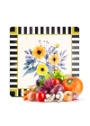 Decovetro Cam Kesme Tahtası ve Sunumluk Kare MacKenzie Vintage Flowers 30x30 cm