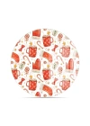 Decovetro Cam Kesme Tahtası ve Sunumluk Yuvarlak Christmas Yılbaşı Desenli 30 x 30 cm