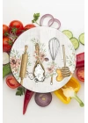 Decovetro Cam Kesme Tahtası ve Sunumluk Yuvarlak Kitchenware Desenli 30 x 30 cm
