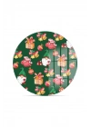 Decovetro Cam Kesme Tahtası ve Sunumluk Yuvarlak Noel Yılbaşı Desenli 30 x 30 cm