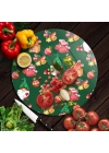 Decovetro Cam Kesme Tahtası ve Sunumluk Yuvarlak Noel Yılbaşı Desenli 30 x 30 cm