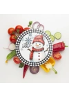 Decovetro Cam Kesme Tahtası ve Sunumluk Yuvarlak Winter Yılbaşı Desenli 30 x 30 cm