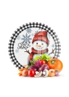 Decovetro Cam Kesme Tahtası ve Sunumluk Yuvarlak Winter Yılbaşı Desenli 30 x 30 cm