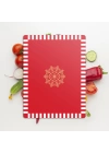 Decovetro Cam Kesme Tahtası ve Sunumluk Kırmızı Beyaz Kar Tanesi Desenli 20x30 cm