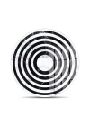 Decovetro Cam Kesme Tahtası ve Sunumluk Yuvarlak Siyah Beyaz Karışık Mermer Desenli 30x30 cm