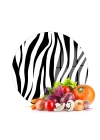 Decovetro Cam Kesme Tahtası ve Sunumluk Yuvarlak Zebra Desenli 30x30 Cm