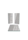 Decovetro Cam Sunum Servis Tabağı 3lü Dikdörtgen Set Kahverengi Geometrik Desenli