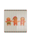 Decovetro Cam Sunum Servis Tabağı 3lü Kare Set Gingerbread Yeniyıl Kurabiye Desenli