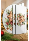 Decovetro Cam Sunum Servis Tabağı 3lü Yuvarlak Set Gingerbread Yılbaşı Kurabiye Desenli